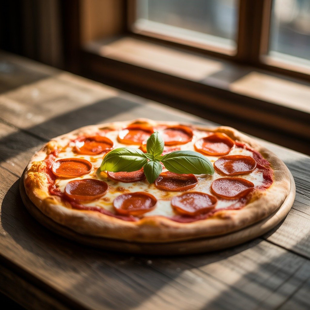 Fresh baked Italian pizza with quality toppings straight from the oven